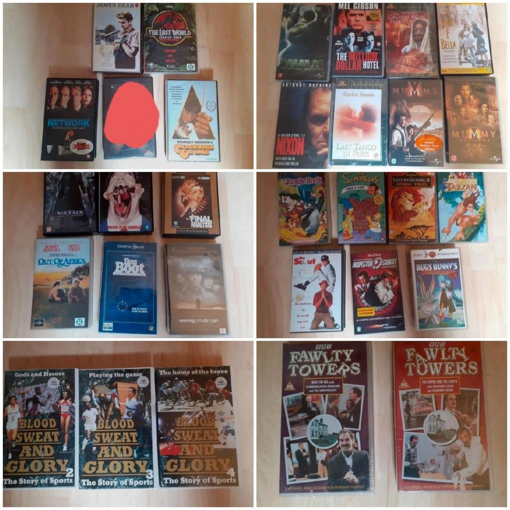 Lot VHS films, veel nog sealed!, Cd's en Dvd's, VHS | Documentaire, Tv en Muziek, Zo goed als nieuw, Tv-serie of Tv-programma