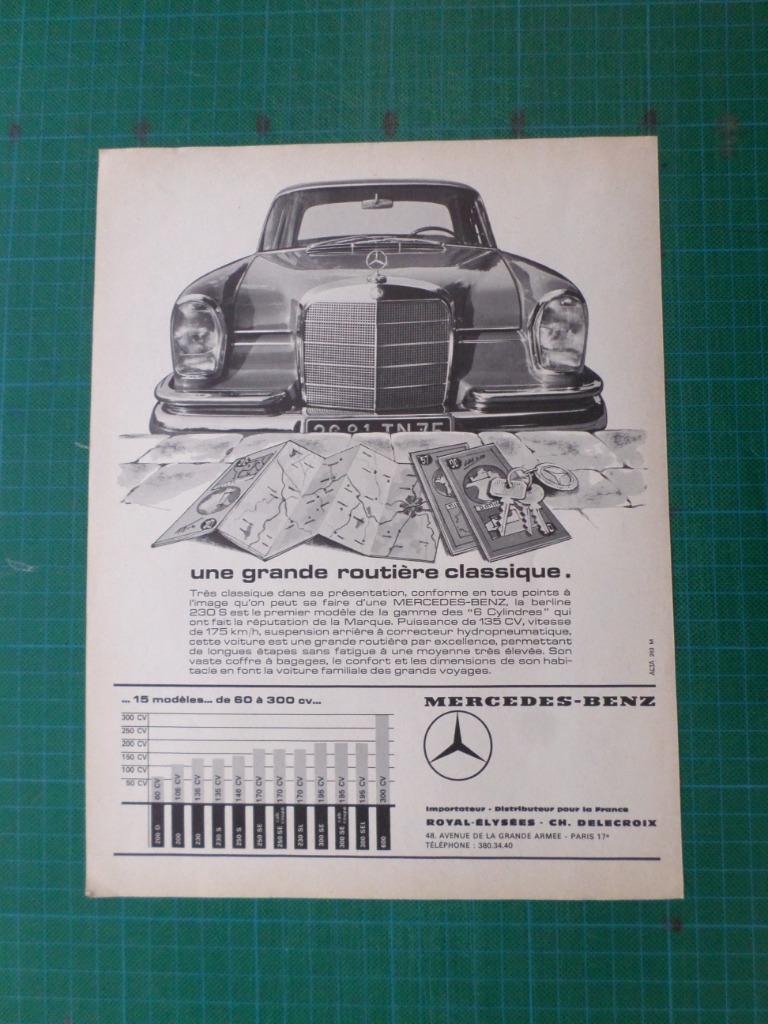 Mercedes-Benz - publicité papier - 1967, Ophalen of Verzenden, Gebruikt, Overige typen