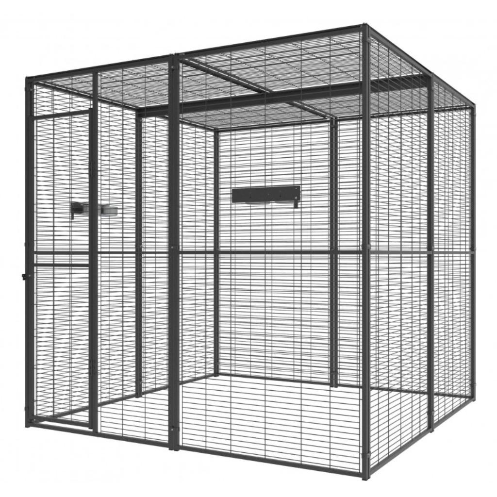Volière panoramique 2x2x2 m toit maille cage ara perroquet, Envoi, Neuf, Métal, Volière