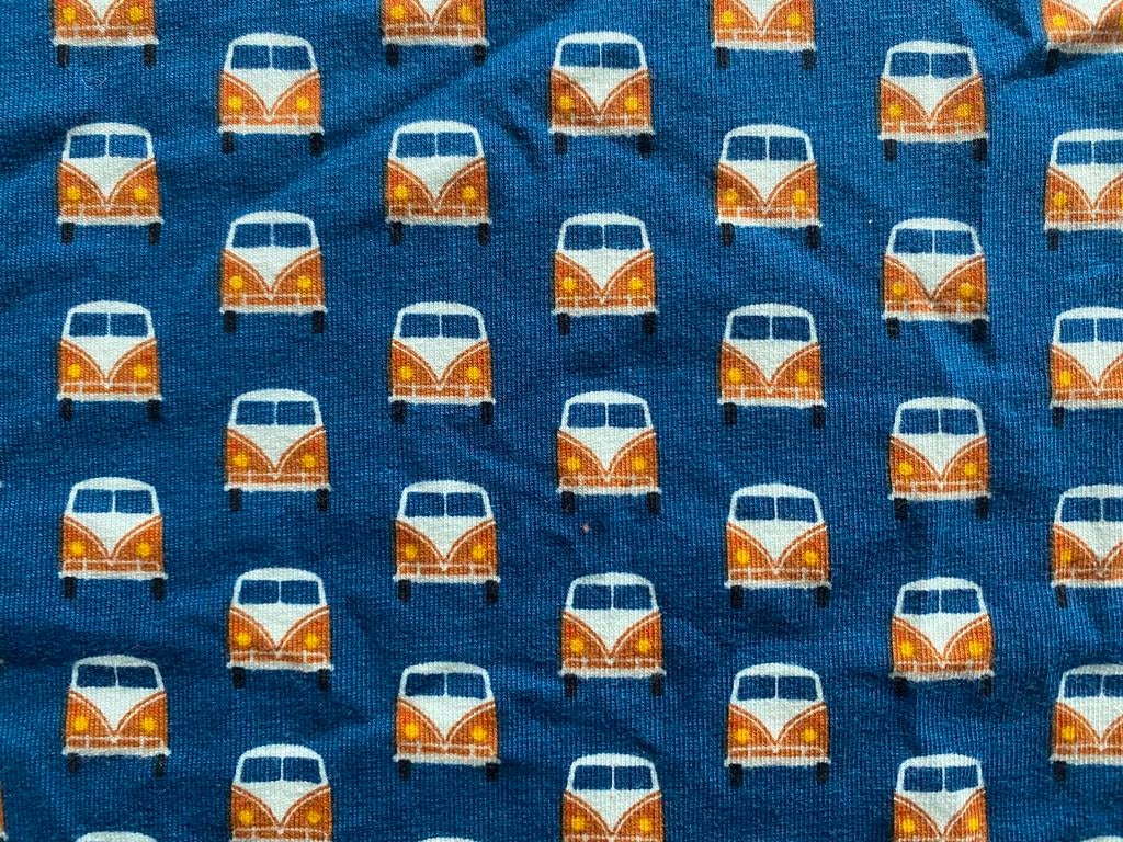 Petrolblauwe tricot met busjes van Lily Balou - 117 x 61 cm, Overige materialen, Blauw, Ophalen of Verzenden, Zo goed als nieuw