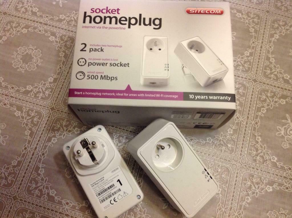 Sitecom socket homeplug 500 Mbps dual pack, Ophalen of Verzenden, Zo goed als nieuw