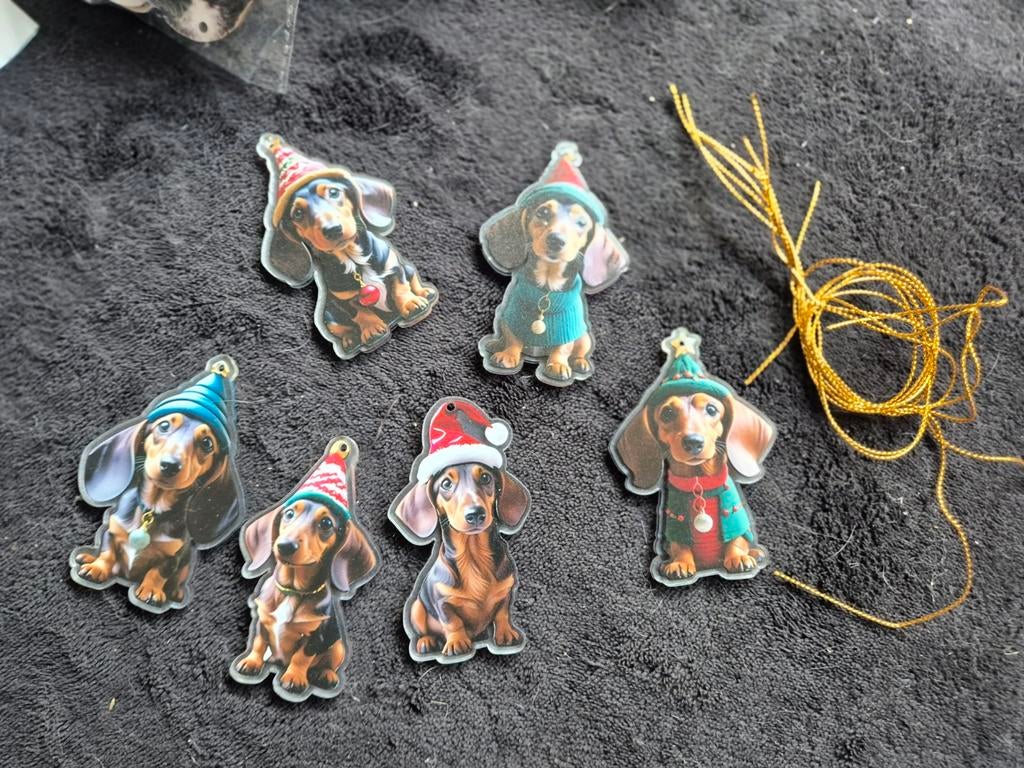 Acryl kerst ornamenten teckel, Enlèvement ou Envoi