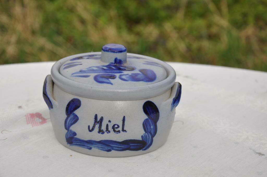 §  pot avec couvercle gris gris bleu miel, Enlèvement ou Envoi