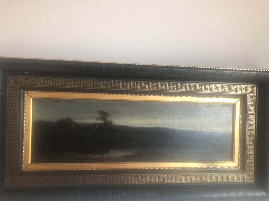 WÜST Alexander (1837-1876) landschap bij zonsopgang, Antiek en Kunst, Ophalen
