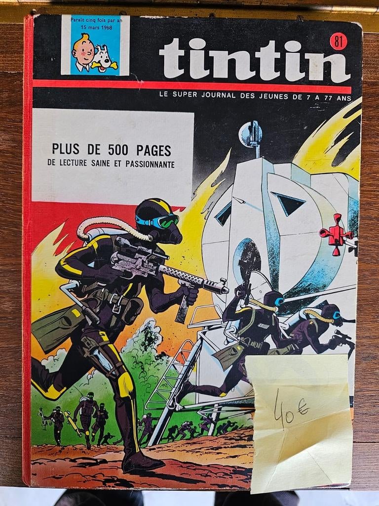 Ancien receuil tintin années 60 ́ 500 planches  40 euros, Enlèvement ou Envoi, Comme neuf