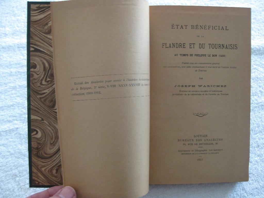 Hist. Belgique Tournai Flandre – Joseph Warichez – 1912 rare, Enlèvement ou Envoi, Utilisé