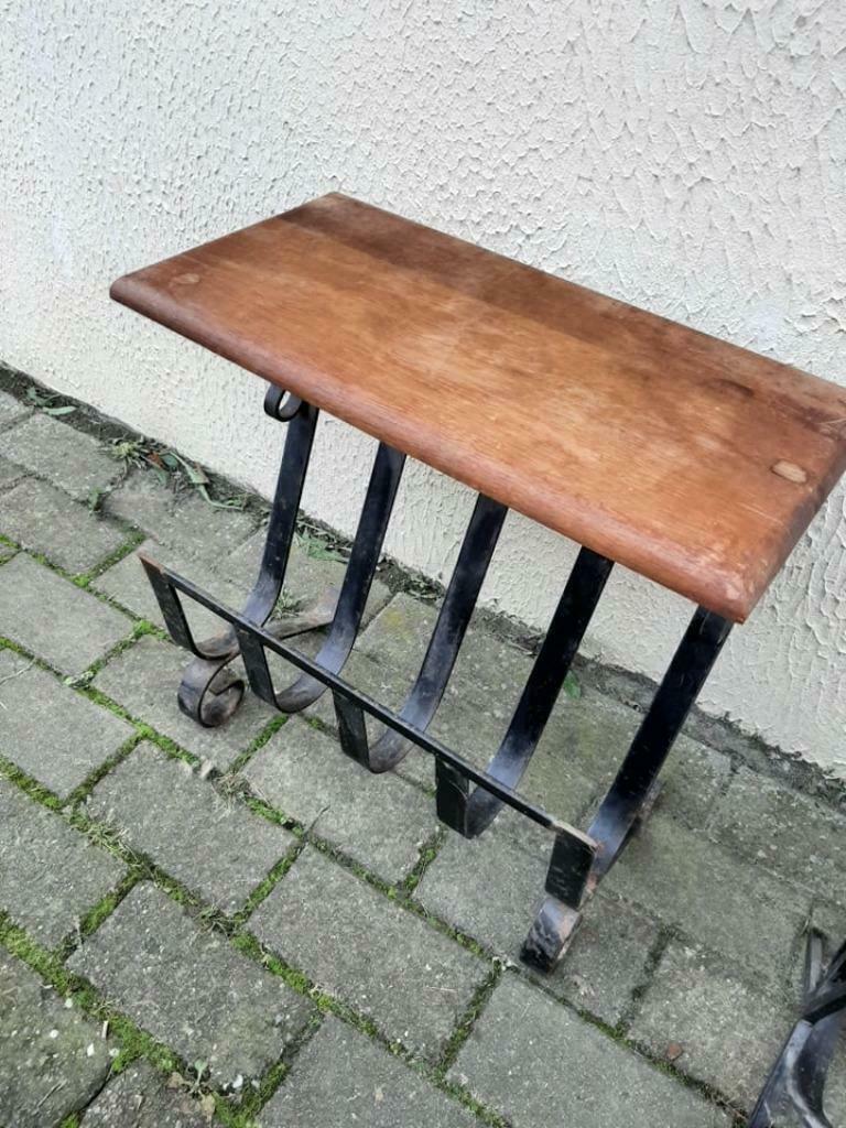 table bois et fer forgé, Antiquités & Art, Enlèvement