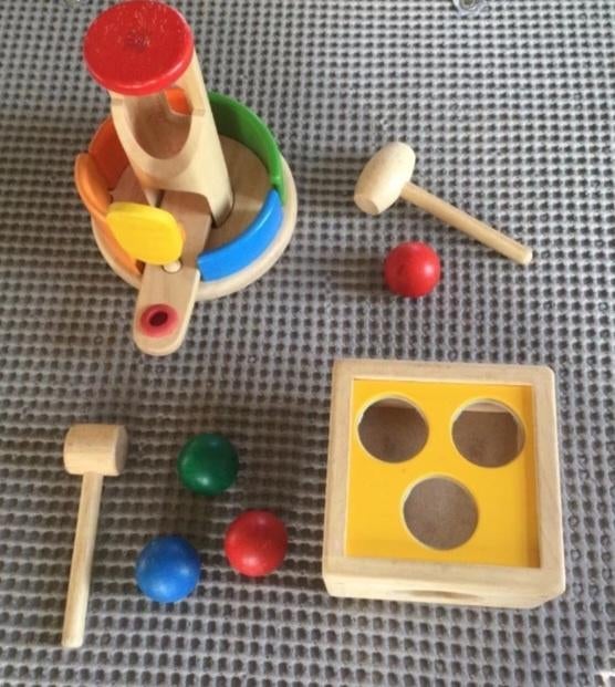 2 x Plan Toys houten hamerspel, Enfants & Bébés, Enlèvement ou Envoi, Utilisé
