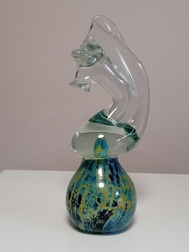 Sulfure en verre, tête de cheval, signée Mdina, Antiek en Kunst, Ophalen of Verzenden
