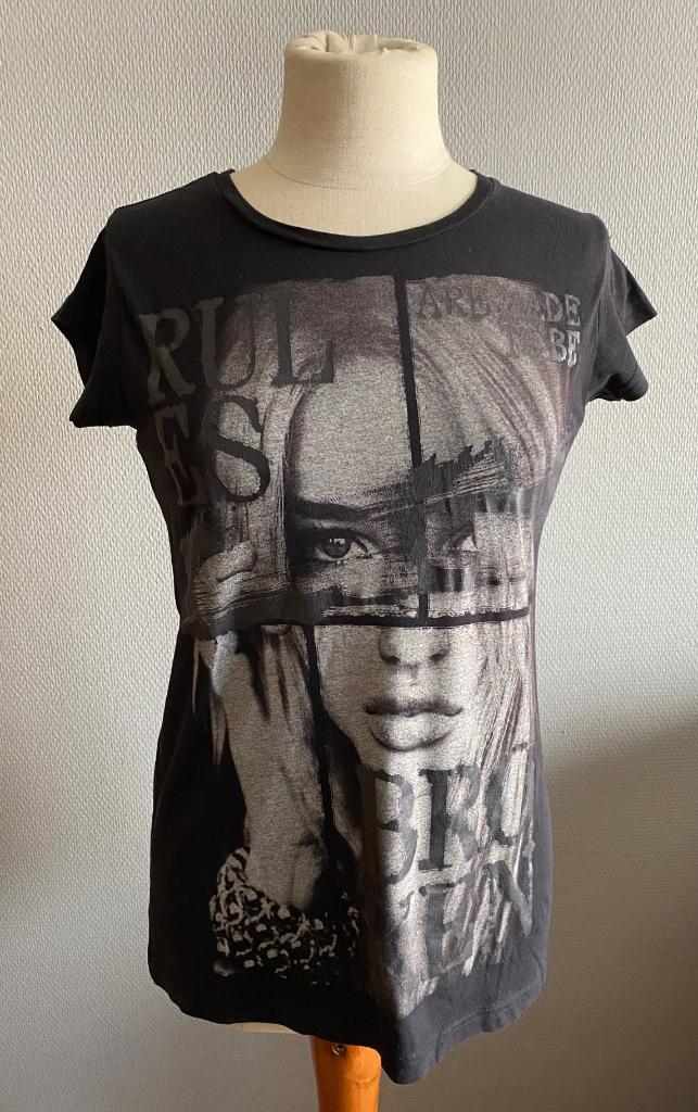 Zwarte t-shirt Madonna maat S, Verzenden, Zwart, Zo goed als nieuw, Korte mouw