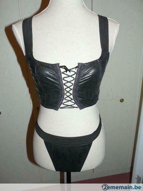 Ensemble  bustier string noir ;, Ophalen of Verzenden, Gedragen, Zwart
