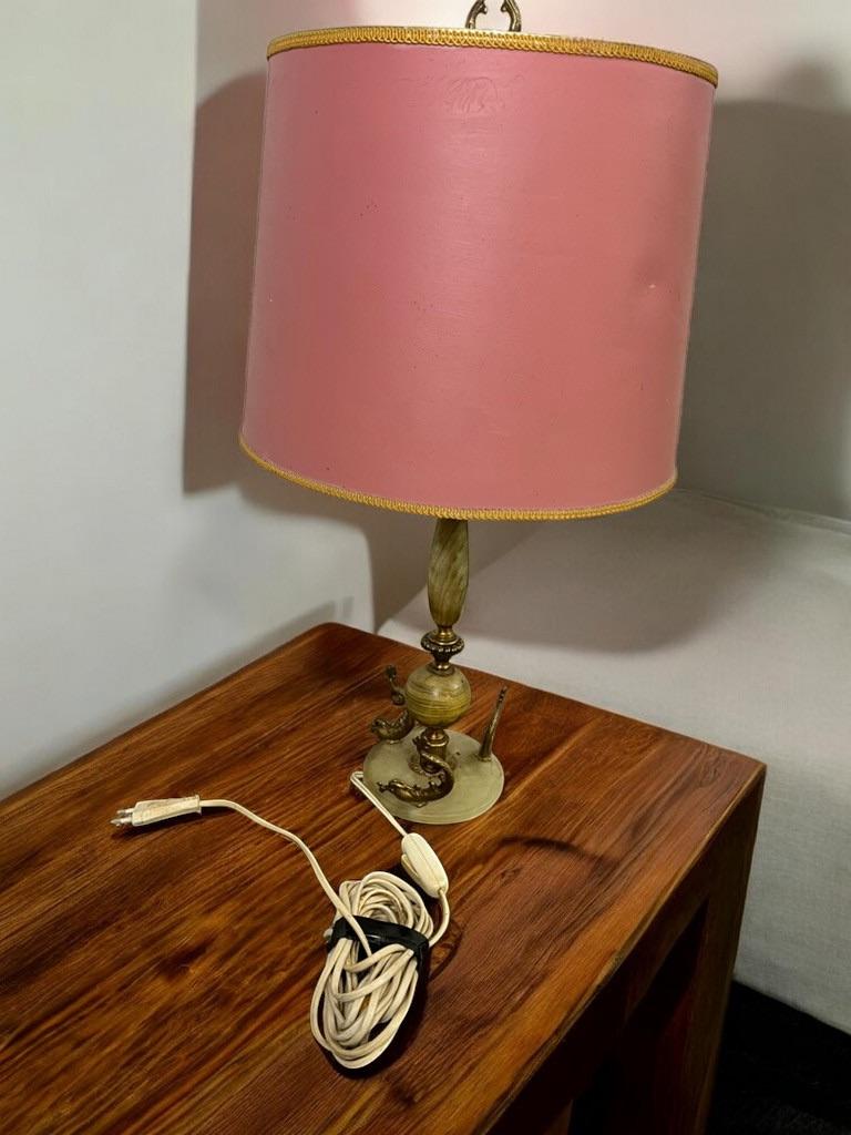 lampe de table/lampadaire vintage en onyx, Enlèvement ou Envoi