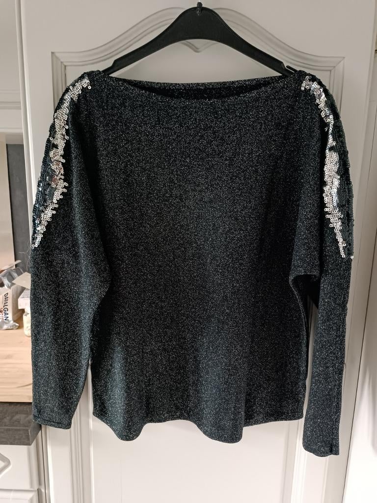 Pull effet paillettes argentées et strass, Vêtements | Femmes, Enlèvement ou Envoi, Noir