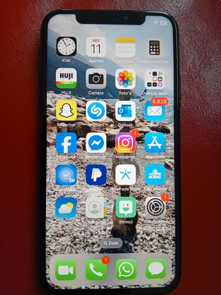 Iphone X 64GB perfecte staat met  3 covers, 75 %, Enlèvement, 64 GB, Noir