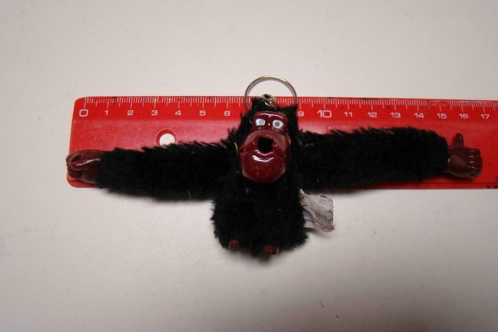 sleutelhanger aap zwart = 17cm x5cm = aapje met grote mond, Ophalen of Verzenden, Dier of Natuur