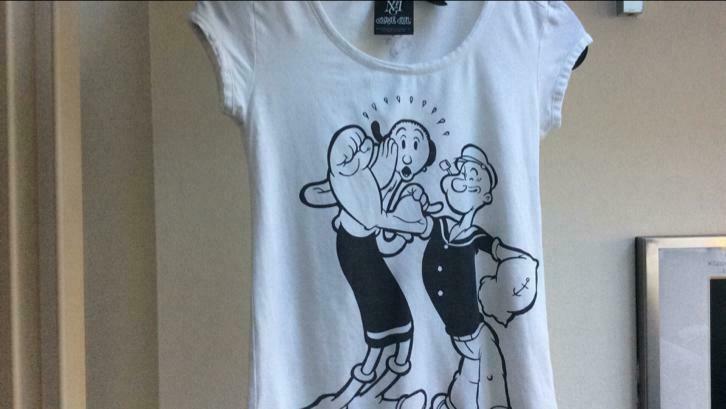 Originele Popeye and Olive T-shirt. 152., Meisje, Ophalen of Verzenden, Zo goed als nieuw, Shirt of Longsleeve