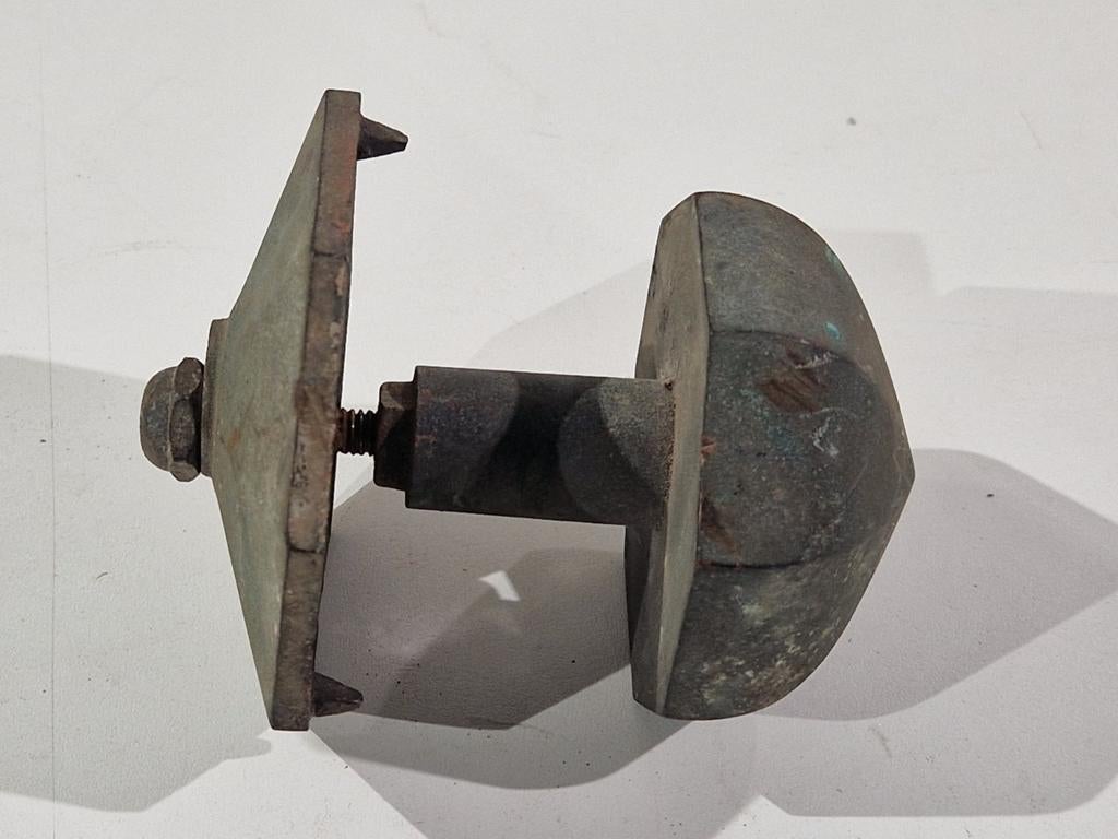 Bronzen of koperen antieke deurgreep, Antiek en Kunst, Ophalen of Verzenden, Brons