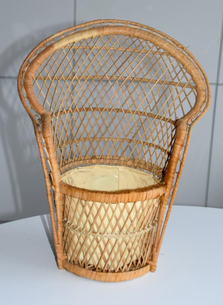 Vintage pauwenstoel voor plant, Overige materialen, Rond, Binnen, Ophalen of Verzenden