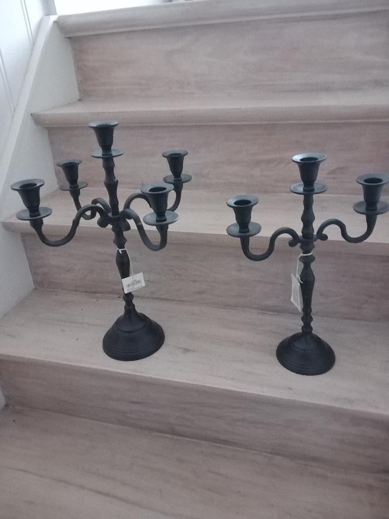 2 zwarte kandelaars, Ophalen, Nieuw, Zwart, Kandelaar