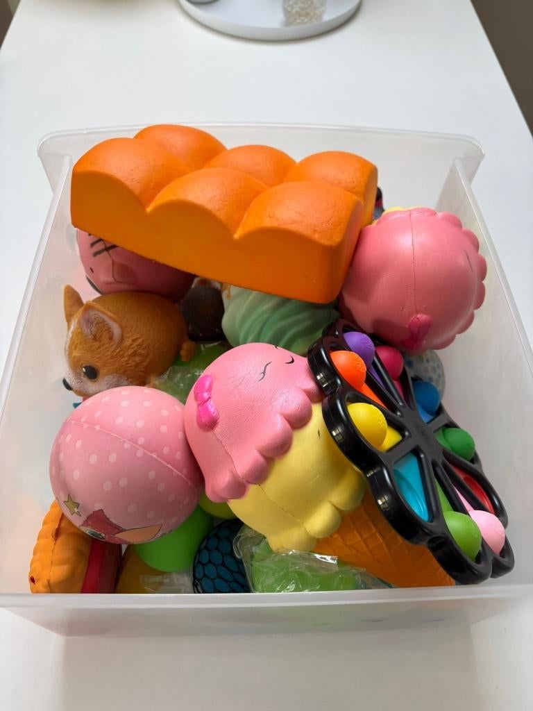 Fidget Toys incl. pop its, squishies, draaiers..., Ophalen of Verzenden, Gebruikt