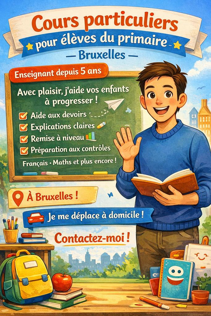 Cours particuliers pour élèves du primaire – Bruxelles