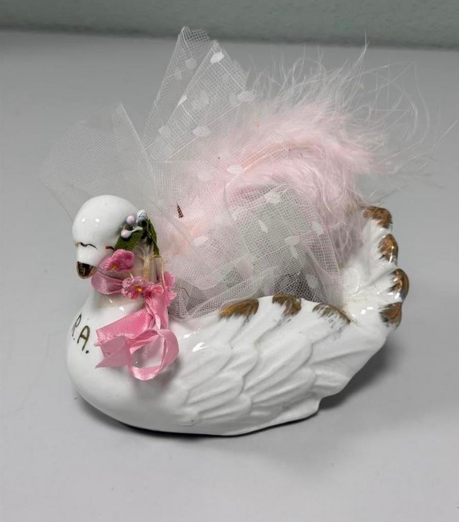 Porseleinen zwaan of duif beeldje decoratie – 14 cm lang, Ophalen of Verzenden, Zo goed als nieuw, Dier