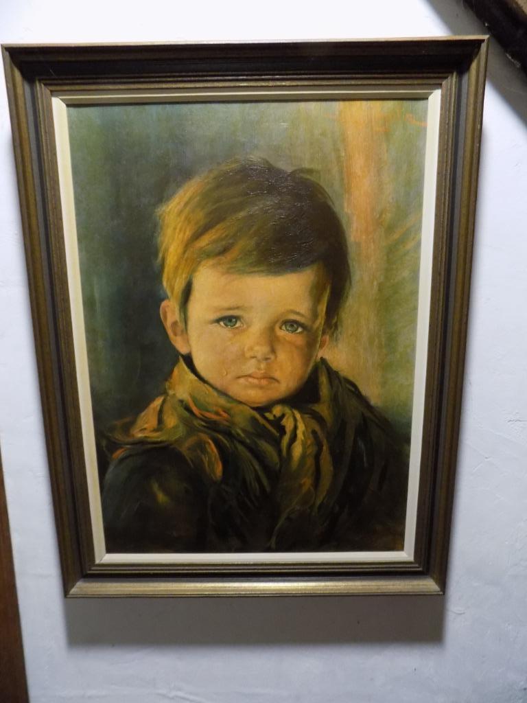 schilderij Huilende Weesjongen, Antiek en Kunst, Ophalen of Verzenden