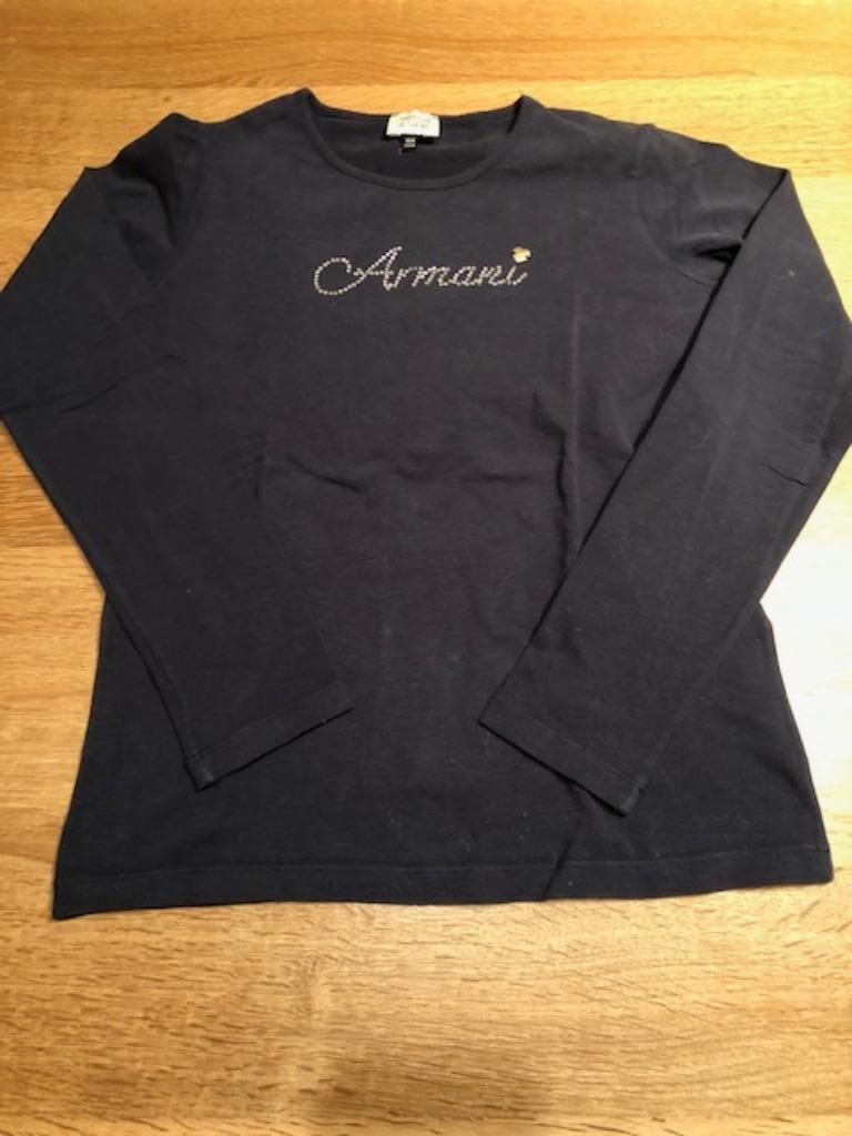 Armani Junior longsleeve blauw glitters maat 12 jaar, Meisje, Ophalen of Verzenden, Zo goed als nieuw, Shirt of Longsleeve