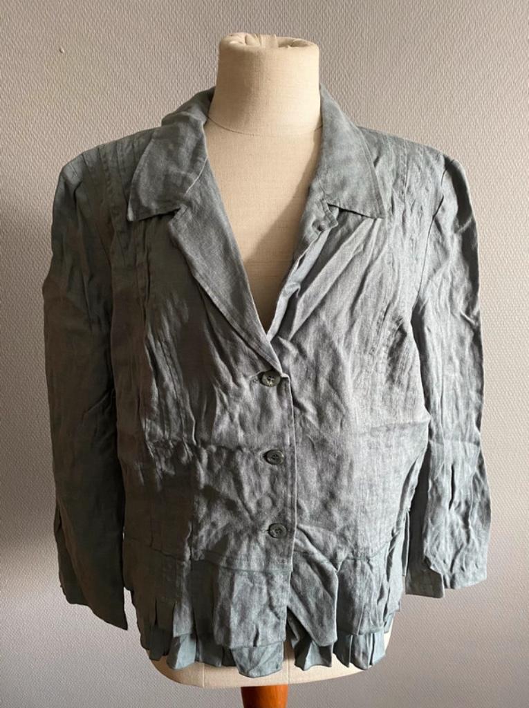 Grijze linnen vest Atmos Fashion maat 46, Atmos fashion, Comme neuf, Envoi, Taille 46/48 (XL) ou plus grande