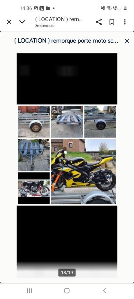 Remorque moto ou quad ( LOCATION  ), Enlèvement, Comme neuf