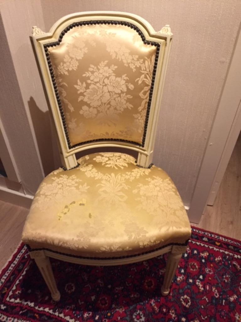 beige kasteelstoel / manoir stoel, Antiek en Kunst, Ophalen
