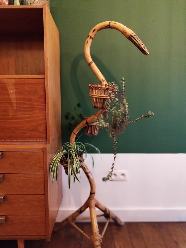 Plantenstaander inclusief rotan bloempotjes, Ophalen