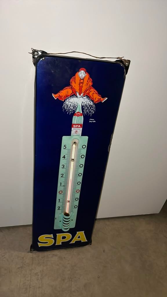 Emaille Spa thermometer 1965, Verzamelen, Ophalen of Verzenden