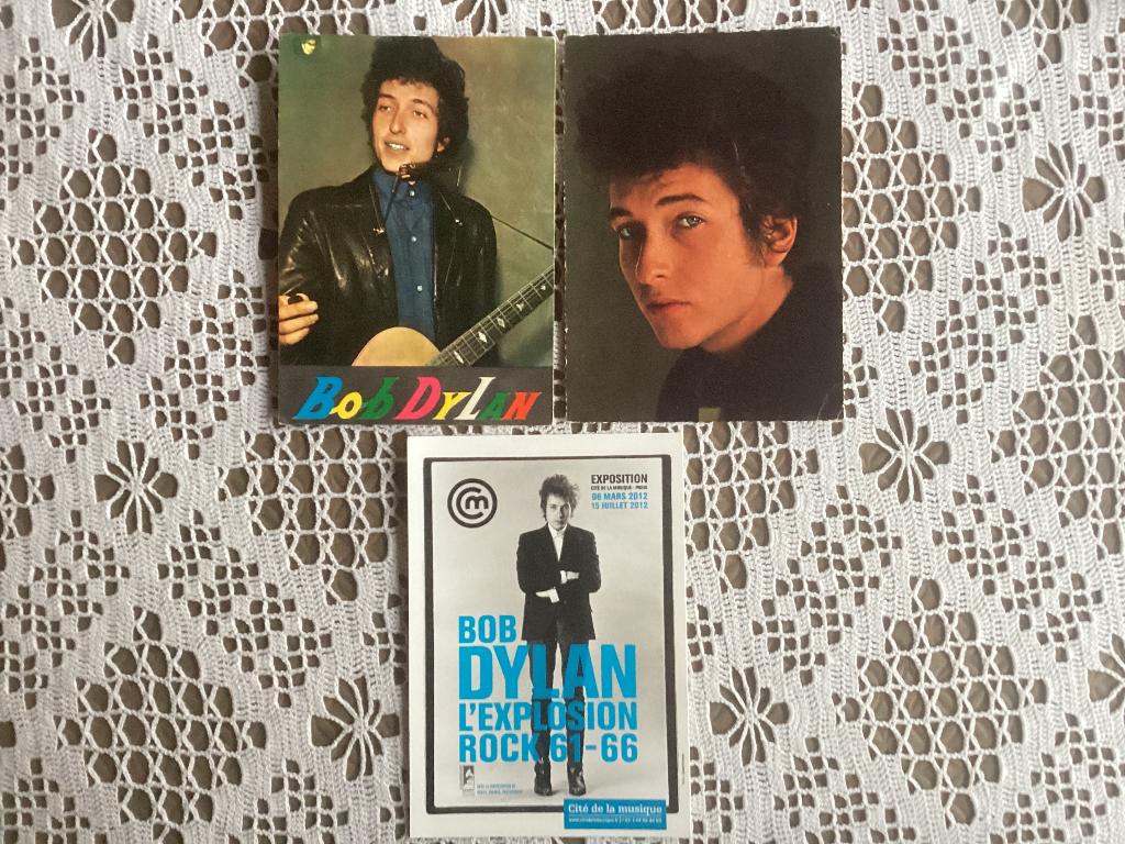 3 postkaarten Bob Dylan prenten chromos, Verzamelen, Ophalen of Verzenden, Gebruikt