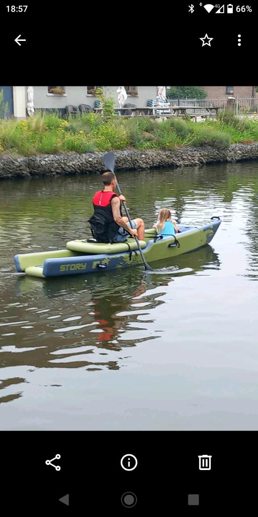 Opblaas kayak /sup, Watersport en Boten, Kajaks, Ophalen, Zo goed als nieuw, 1-persoons