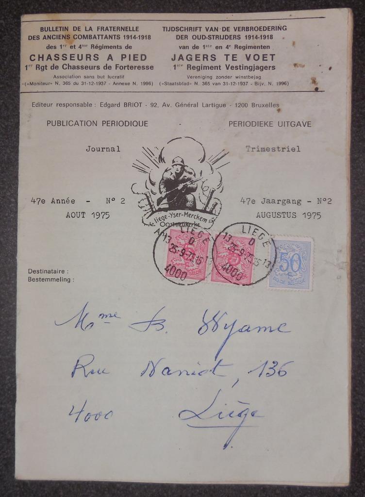 Tijdschrift - 1ste en 4e Regiment Jagers te Voet - 1975, Ophalen of Verzenden, Gelezen