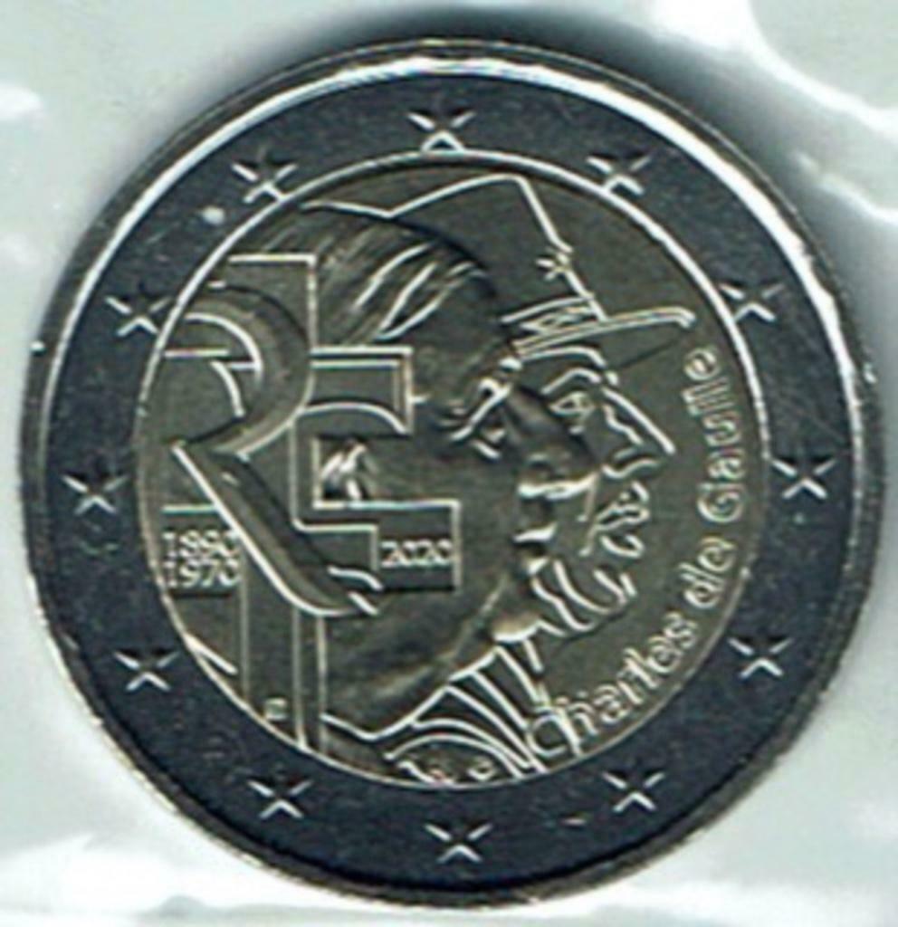 2 euro munt Frankrijk 2020 Charles de Gaulle UNC, Postzegels en Munten, Munten | Europa | Euromunten, Verzenden, Frankrijk, 2 euro