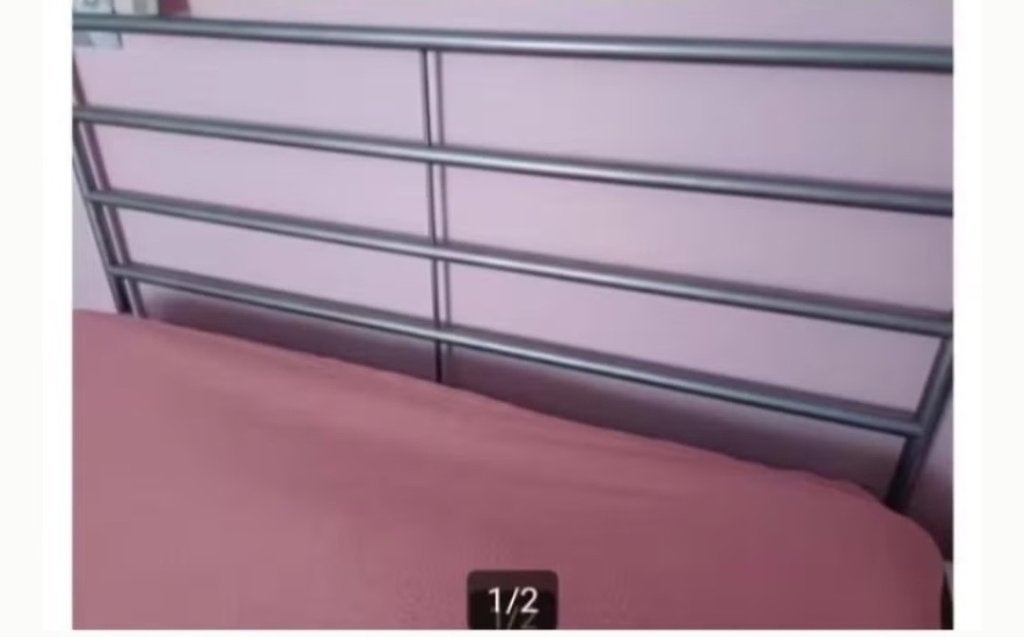 2 persoonsbed ikea, Gris, 140 cm, Enlèvement, Utilisé