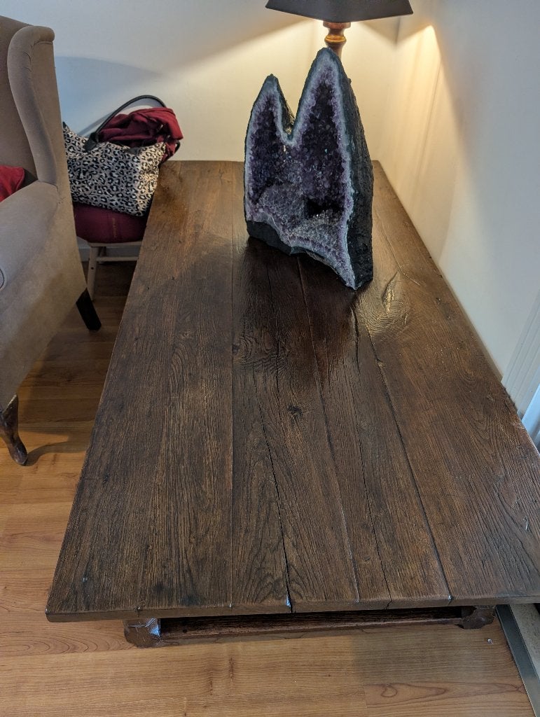 Robuuste eiken salontafel, Enlèvement