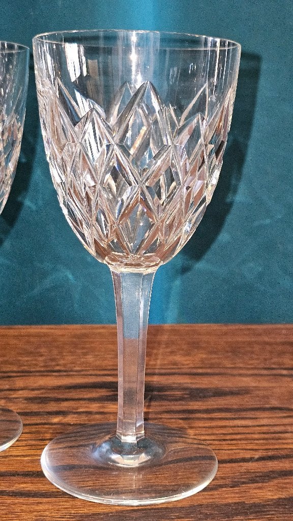 4 grands verres à eau en cristal taillé Style Baccarat, Antiquités & Art, Enlèvement