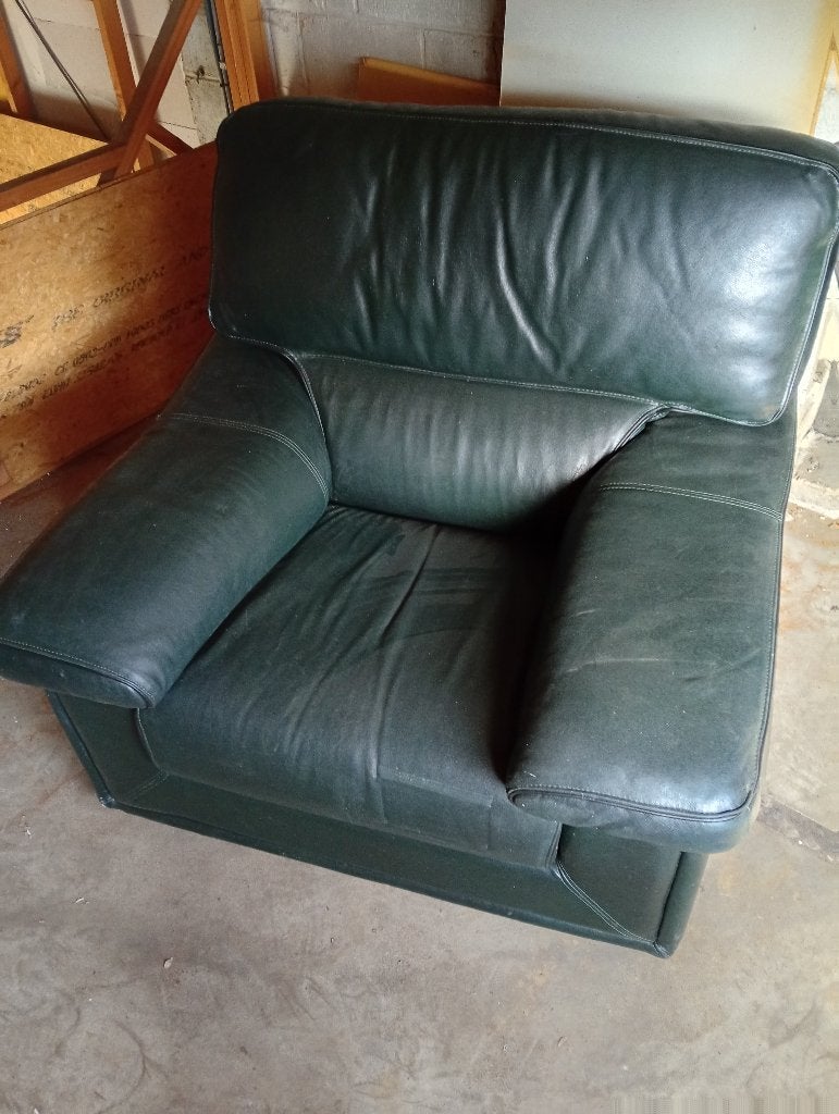 Fauteuil noir, 100 à 125 cm, Enlèvement, Utilisé, Cuir