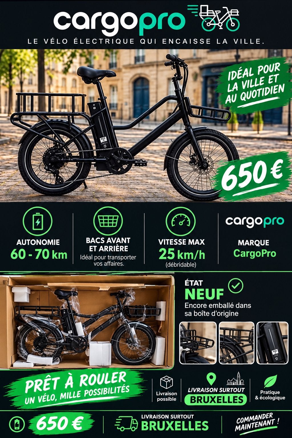 Cargopro Electric, Fietsen en Brommers, Ophalen, Nieuw