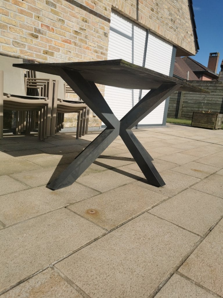 cadre de table de jardin en métal noir, Jardin & Terrasse, Tables de jardin, Enlèvement, Comme neuf, Rectangulaire, Métal