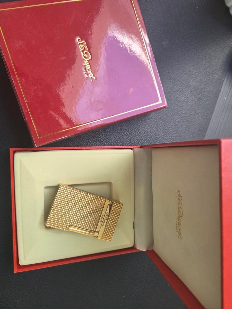 S.T. Dupont Ligne 2 aansteker – verguld – met doos – origine, Collections, Parfums, Enlèvement