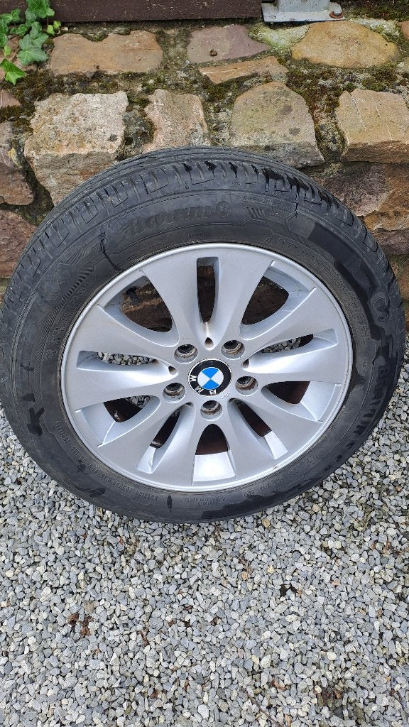 4 pneus été sur jantes BMW, Ophalen, Gebruikt, 16 inch, 205 mm