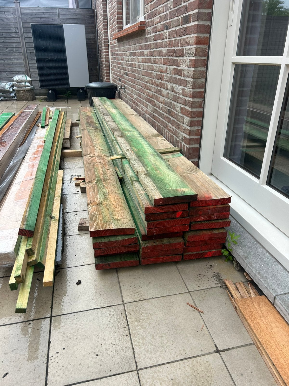 Douglass 34x220mm geimpregneerde balken., Ophalen, Zo goed als nieuw, Balken