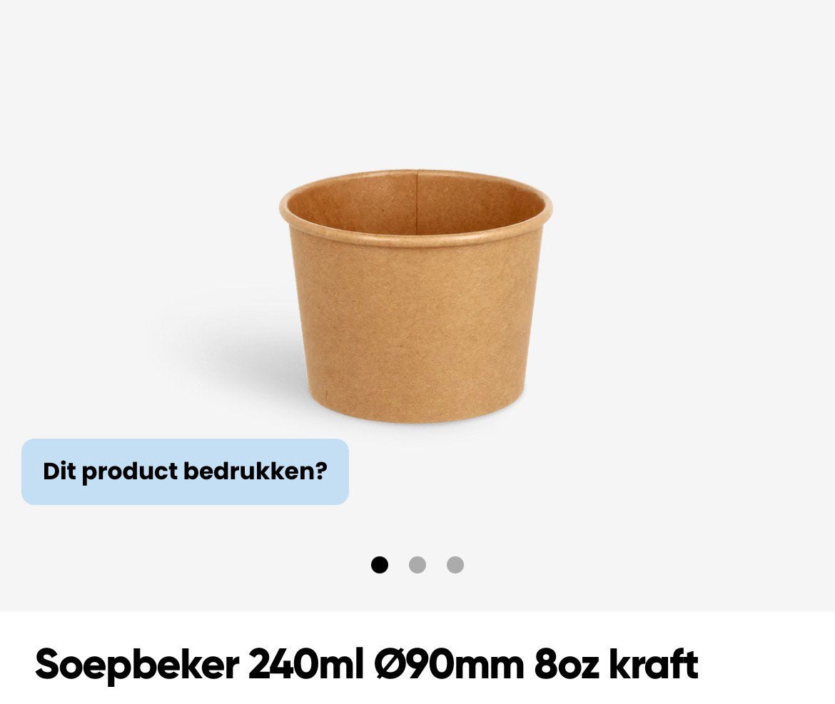 Nieuwe kraft soepbekers 240 ml – 500 stuks (ongebruikt), Ophalen, Nieuw