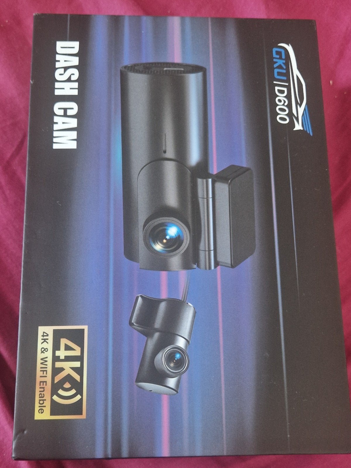 GKU D600 4K Dashcam (Voor + Achter) + 64GB SD, Ophalen of Verzenden, Nachtkijker