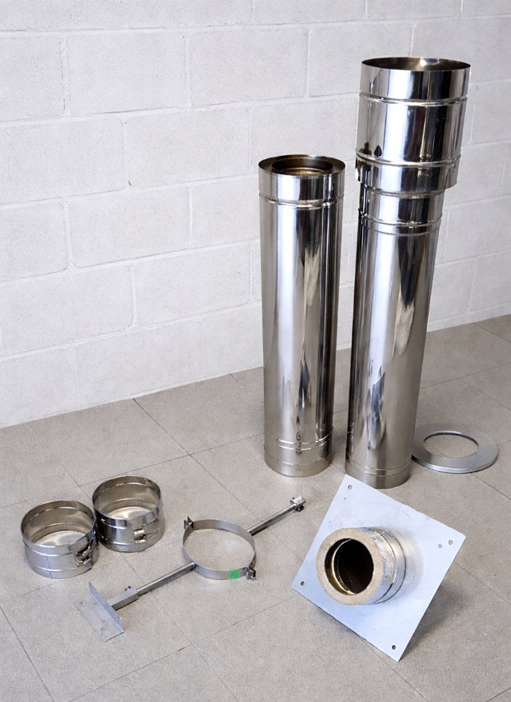 Dubbelwandige buizen, Inox, 2 tot 4 meter, Ophalen of Verzenden, Zo goed als nieuw