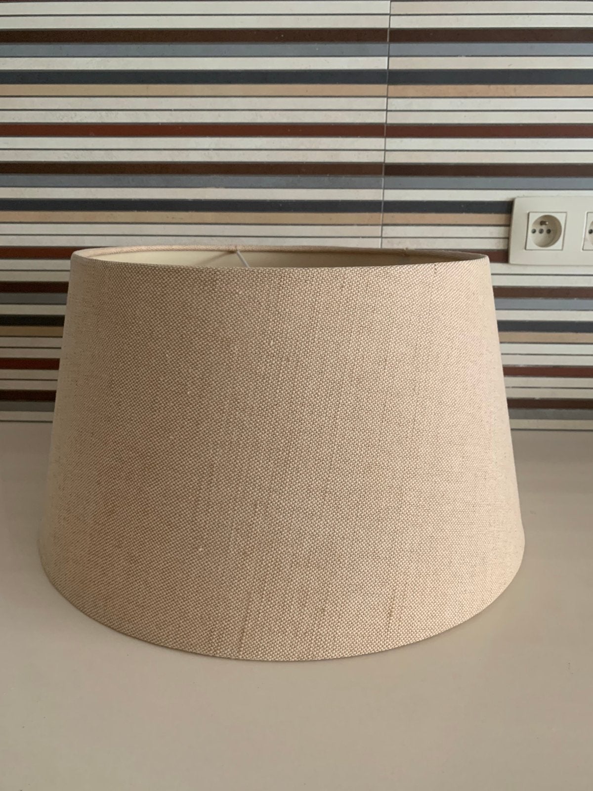 Lampenkap, Tafellamp, 35 cm, Beige, Rond